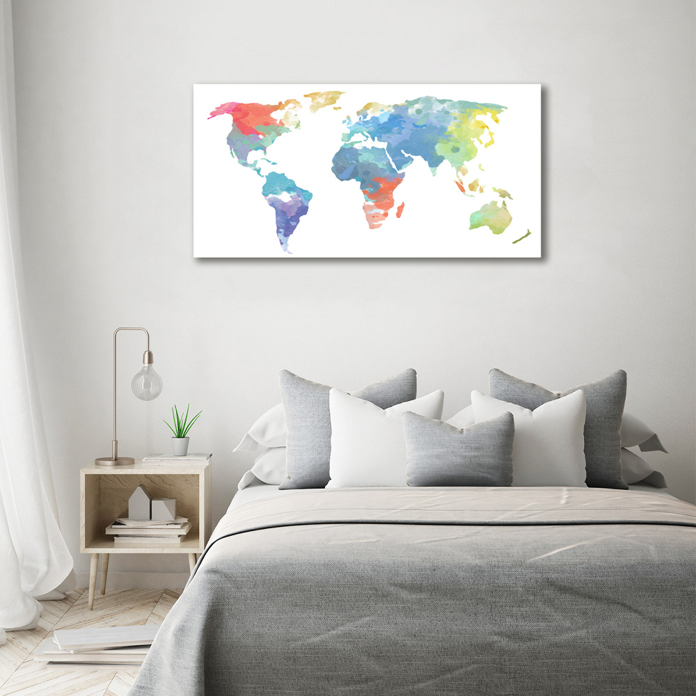 Tableau photo sur verre Carte du monde