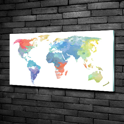 Tableau photo sur verre Carte du monde