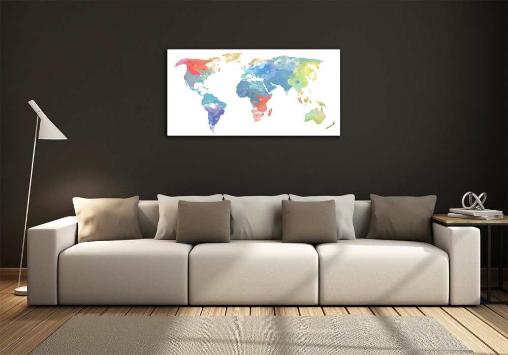 Tableau photo sur verre Carte du monde