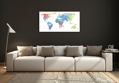 Tableau photo sur verre Carte du monde