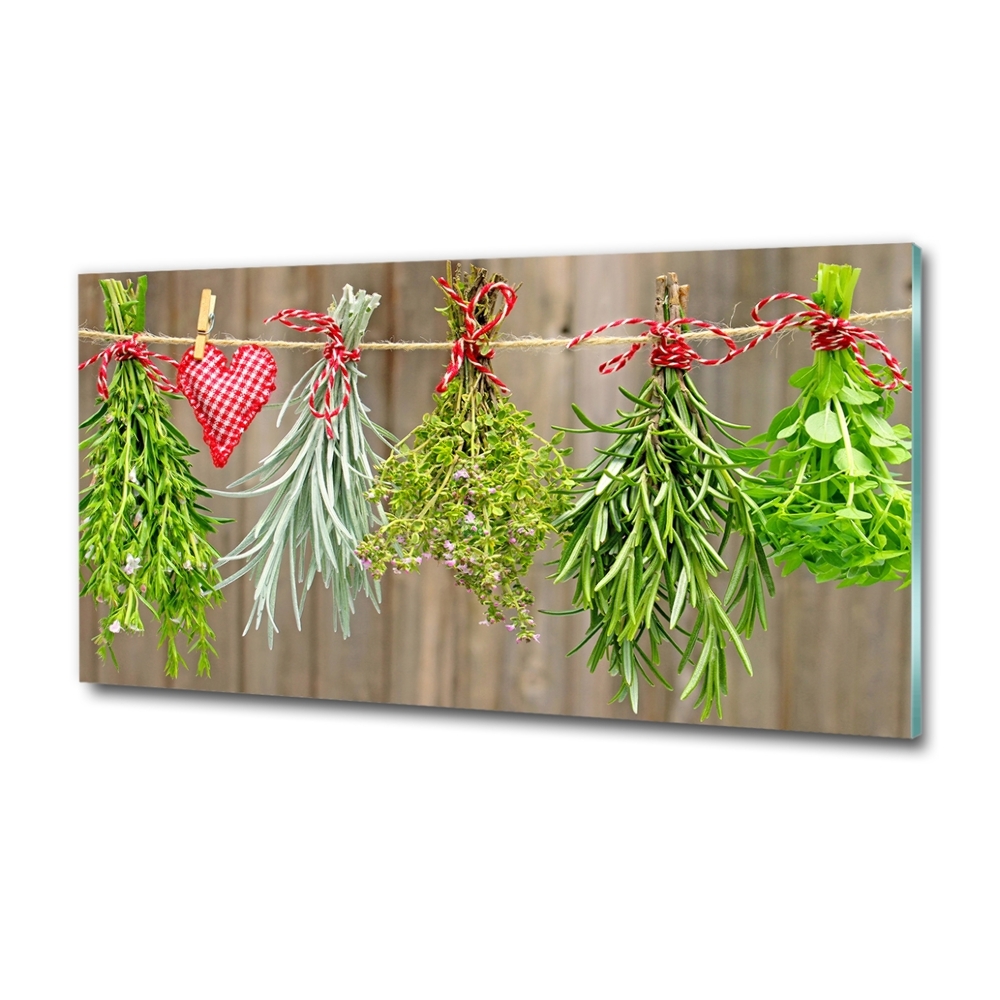 Tableau imprimé sur verre Herbes sur une ficelle