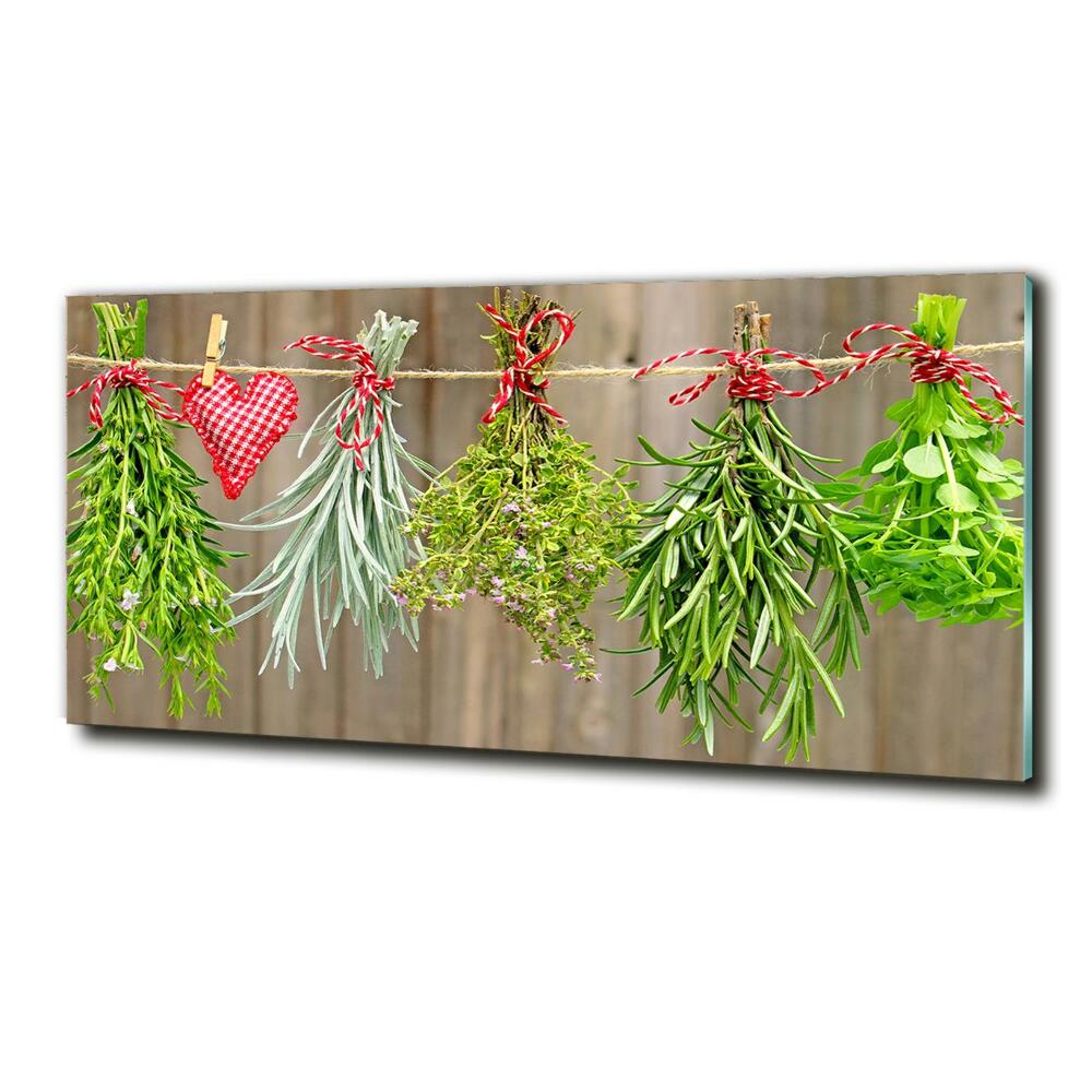 Tableau imprimé sur verre Herbes sur une ficelle