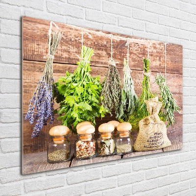 Tableau verre imprimé Herbes sur une ficelle