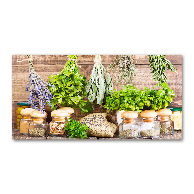 Tableau photo sur verre Herbes sur une ficelle