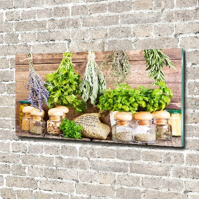 Tableau photo sur verre Herbes sur une ficelle