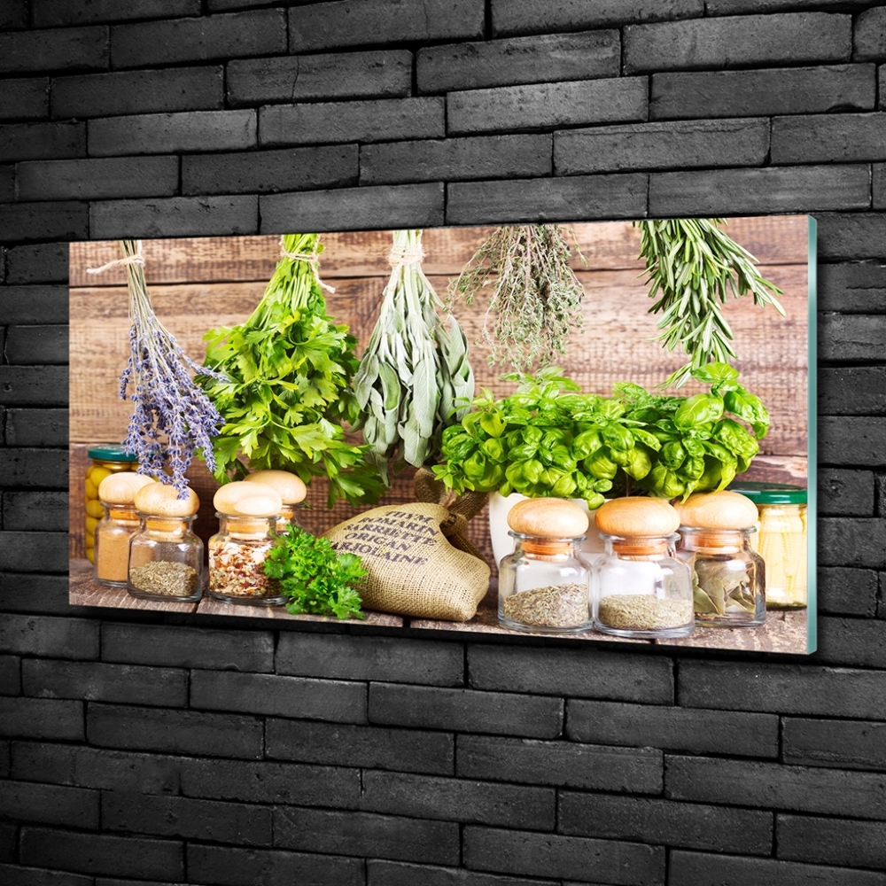 Tableau photo sur verre Herbes sur une ficelle