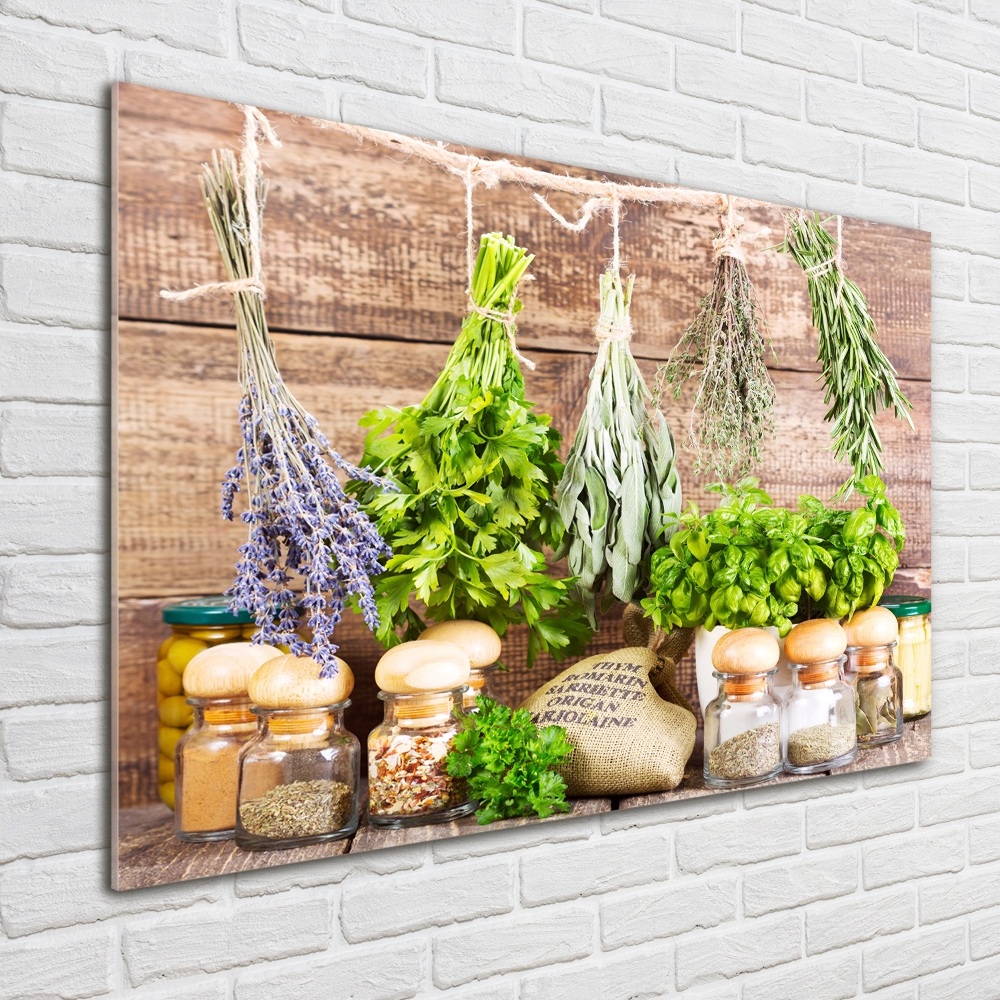 Tableau photo sur verre Herbes sur une ficelle