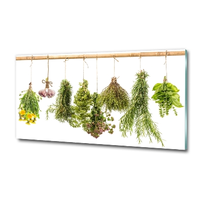 Tableau sur verre Herbes sur une ficelle