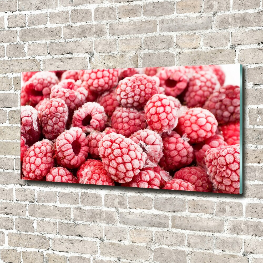 Tableau sur verre Framboises gelées