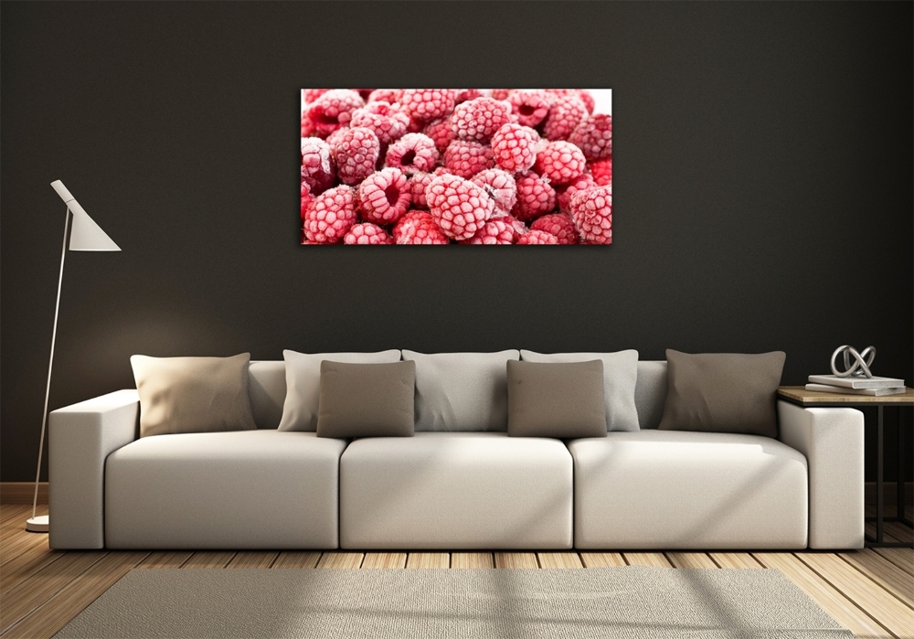 Tableau sur verre Framboises gelées