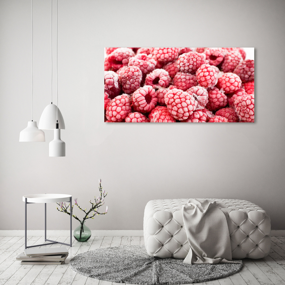 Tableau sur verre Framboises gelées