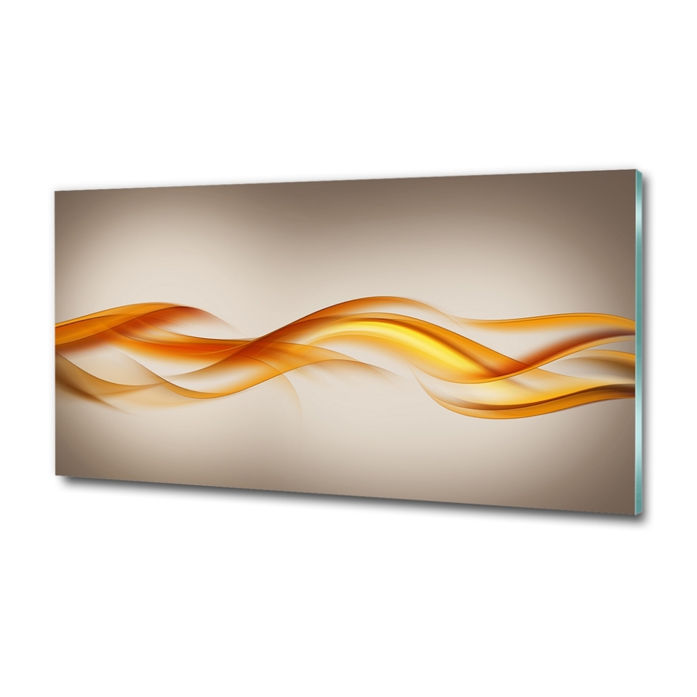 Tableau sur verre Vague d'or