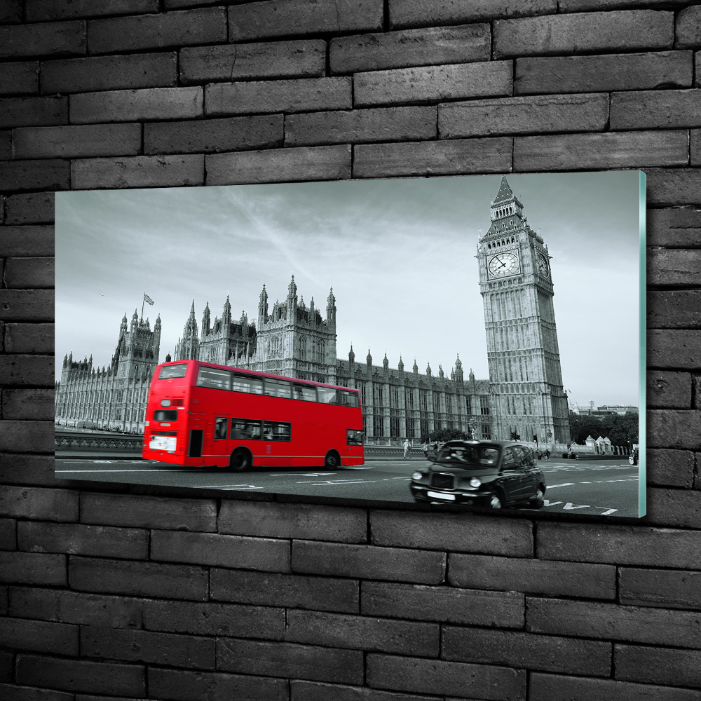 Tableau verre imprimé Londres en bus