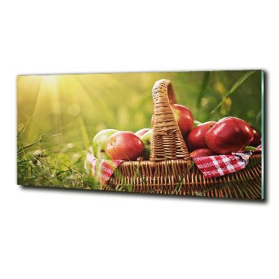 Tableau sur verre Pommes dans un panier