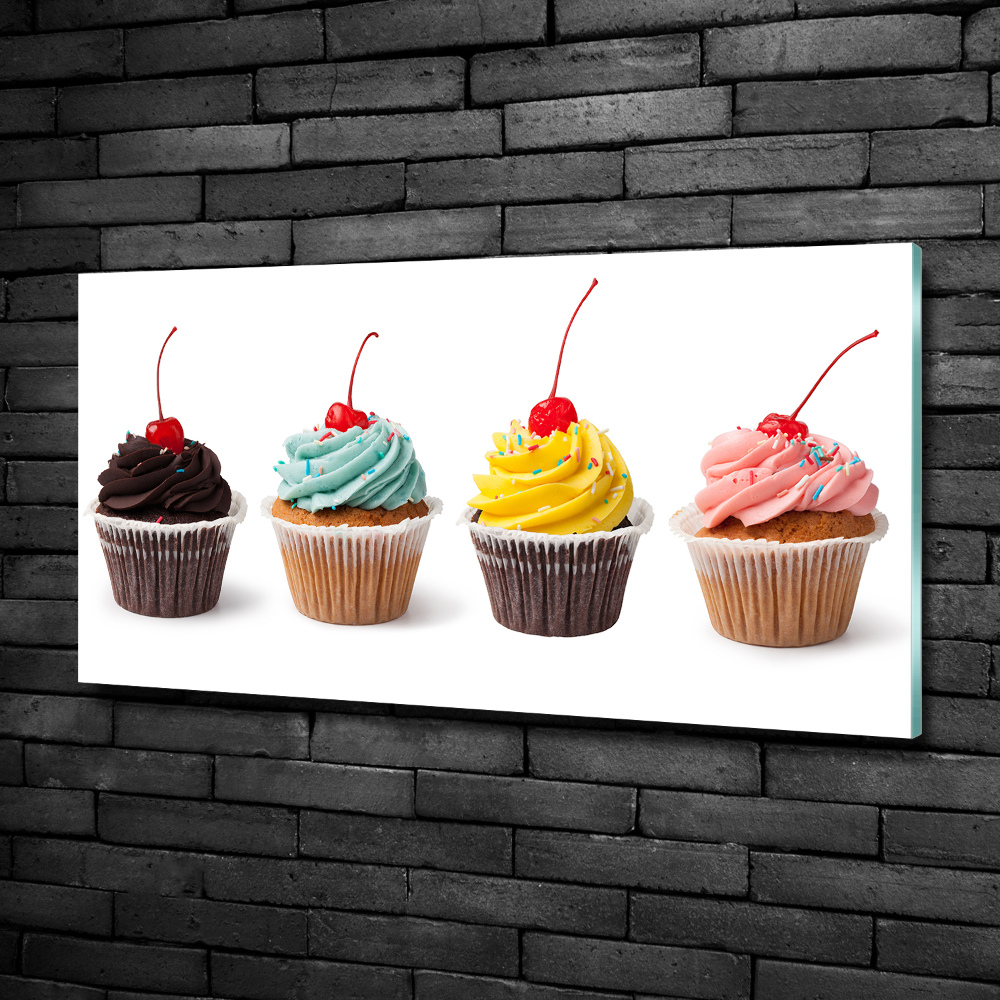 Tableau sur verre Cupcakes