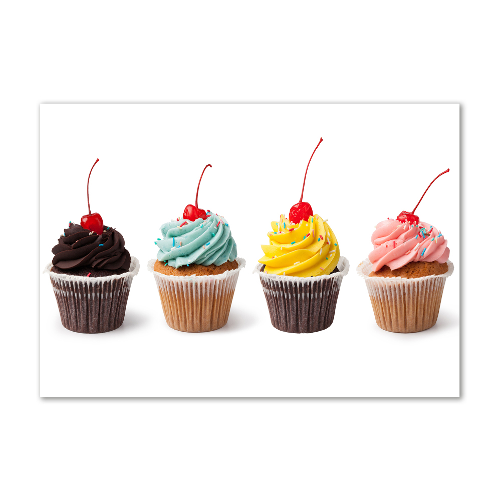 Tableau sur verre Cupcakes