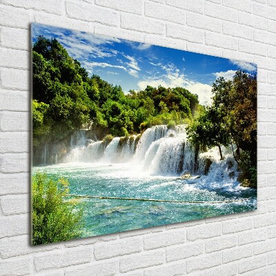 Tableau sur verre Chute d'eau de Krka