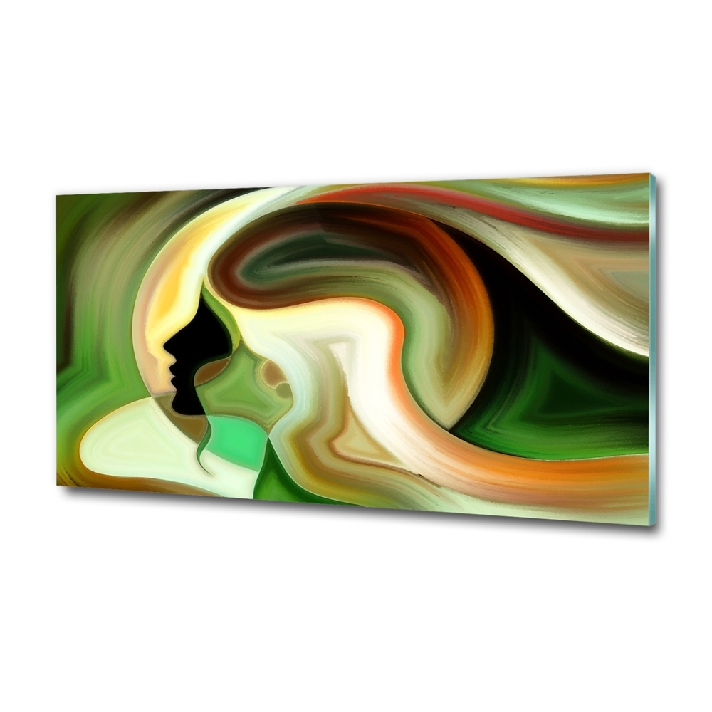 Tableau verre imprimé Profil abstrait d'une femme