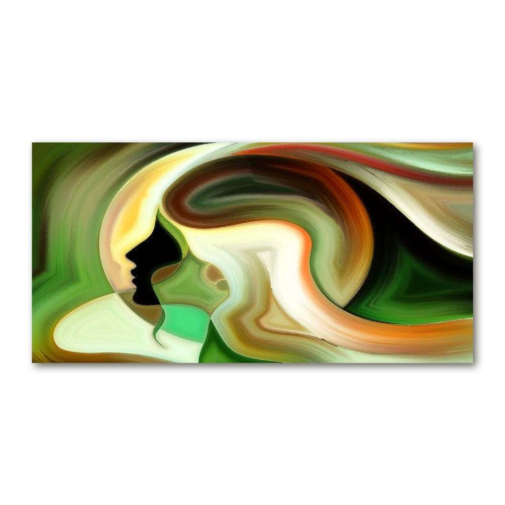 Tableau verre imprimé Profil abstrait d'une femme