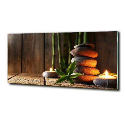 Tableau imprimé sur verre Pierres zen bambou