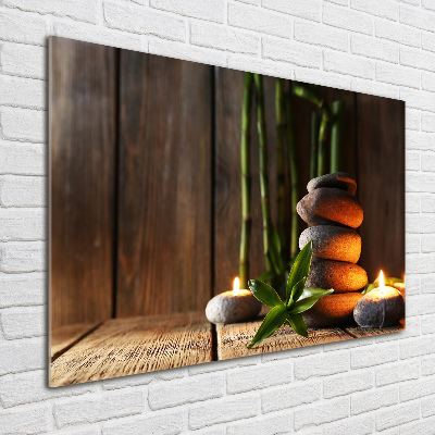 Tableau imprimé sur verre Pierres zen bambou