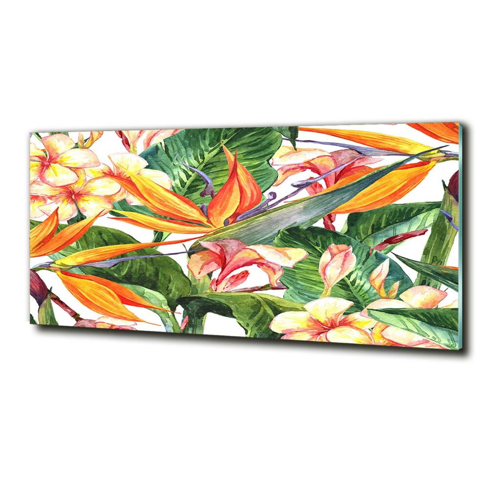 Tableau photo sur verre Fleurs tropicales