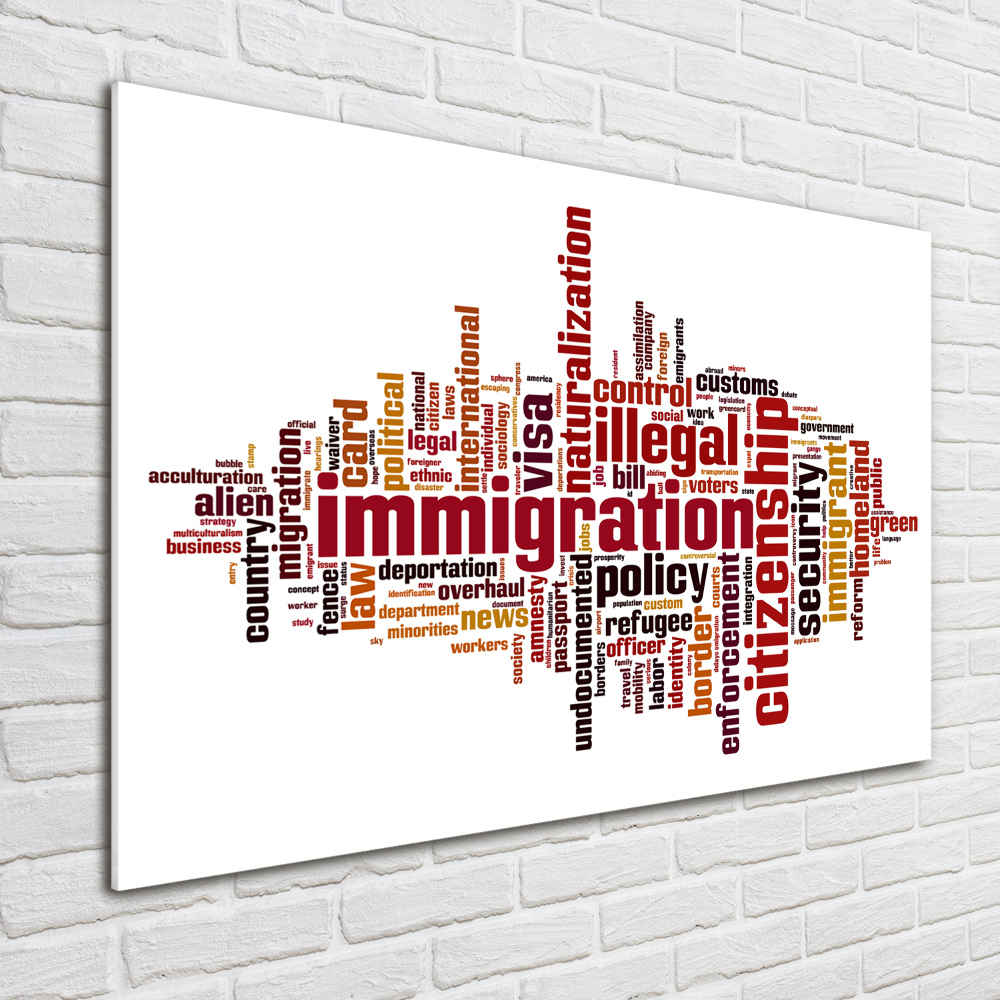 Tableau photo sur verre Immigration