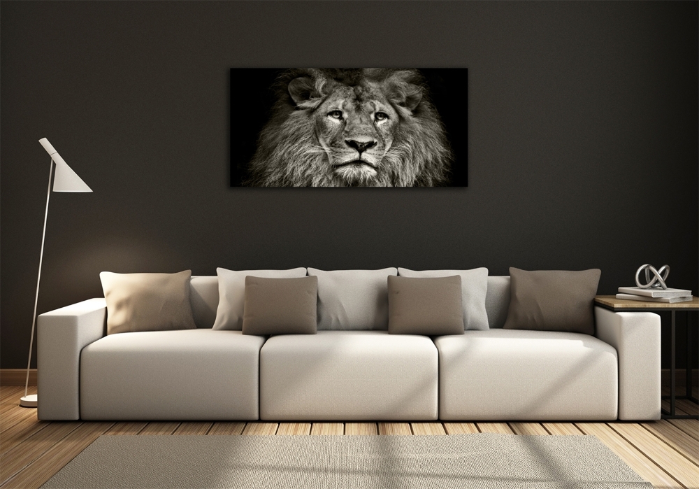 Tableau photo sur verre Lion