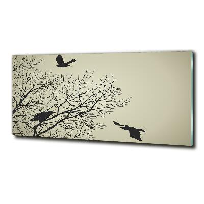 Tableau sur verre Corbeaux dans un arbre