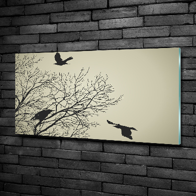 Tableau sur verre Corbeaux dans un arbre