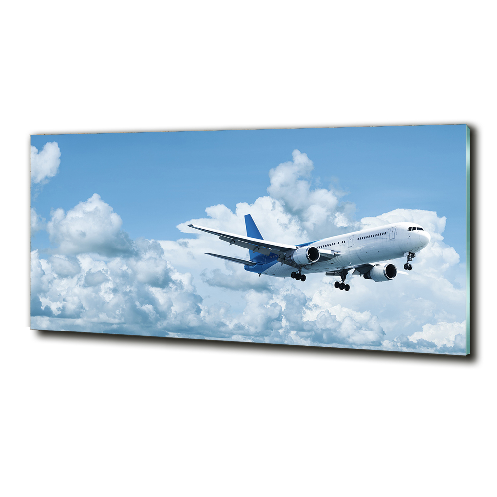 Tableau sur verre Avion dans le ciel