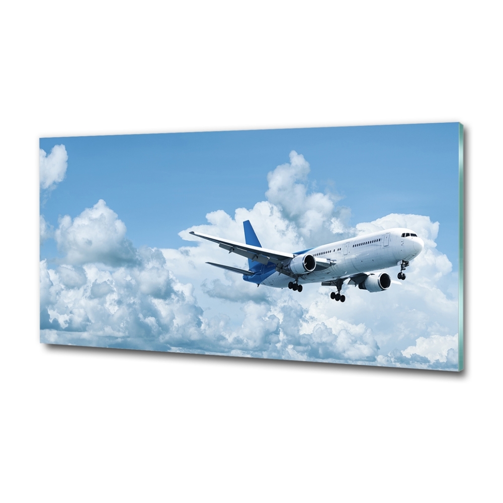 Tableau sur verre Avion dans le ciel