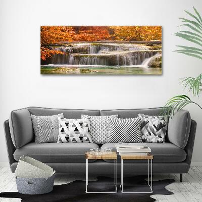 Tableau photo sur verre Chute d'eau en automne