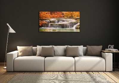 Tableau photo sur verre Chute d'eau en automne