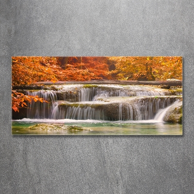 Tableau photo sur verre Chute d'eau en automne