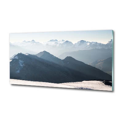 Tableau imprimé sur verre Pics de montagne