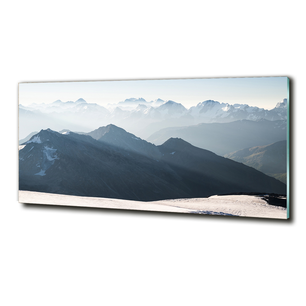 Tableau imprimé sur verre Pics de montagne