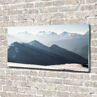 Tableau imprimé sur verre Pics de montagne