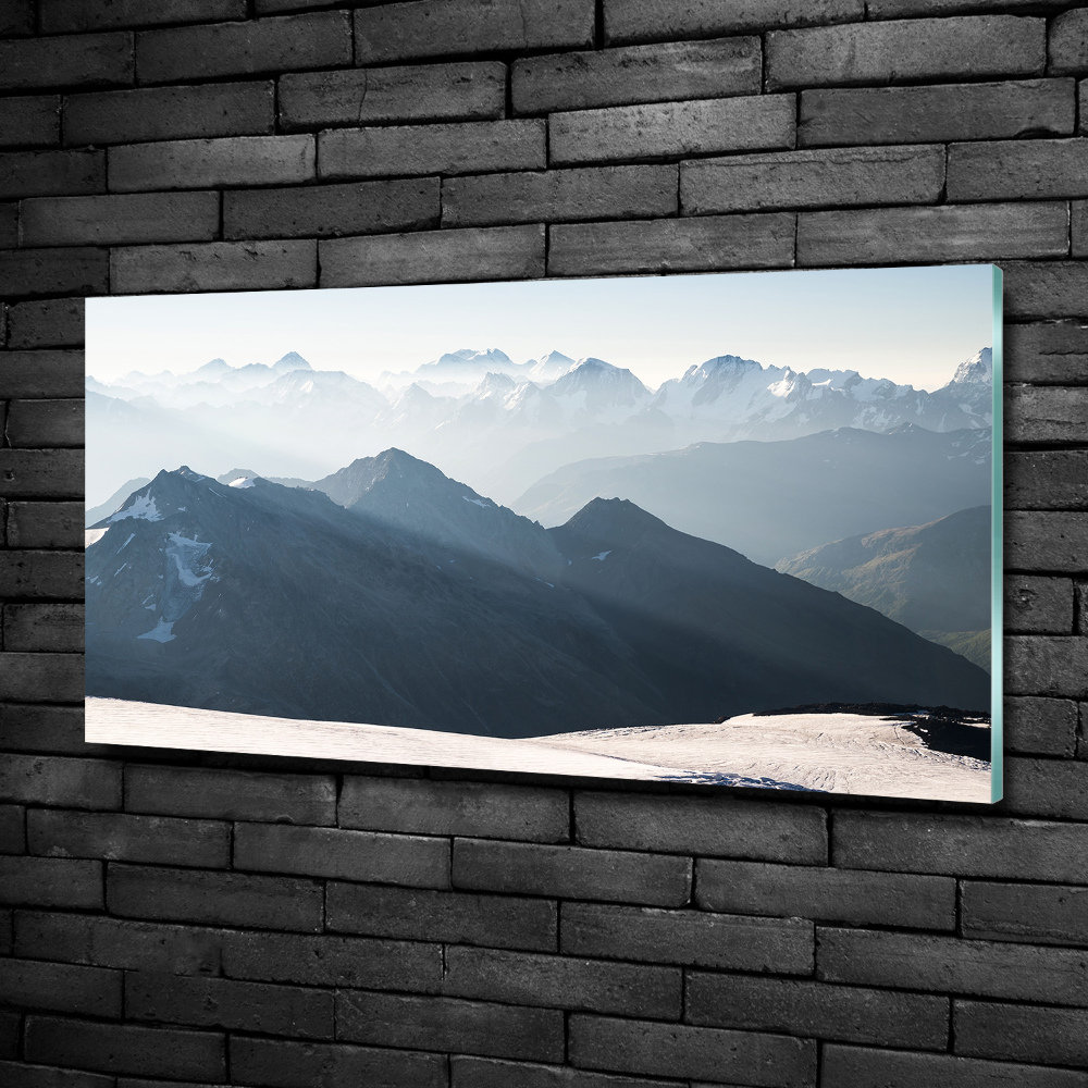 Tableau imprimé sur verre Pics de montagne