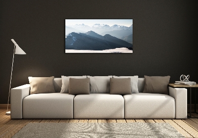 Tableau imprimé sur verre Pics de montagne