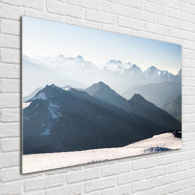 Tableau imprimé sur verre Pics de montagne