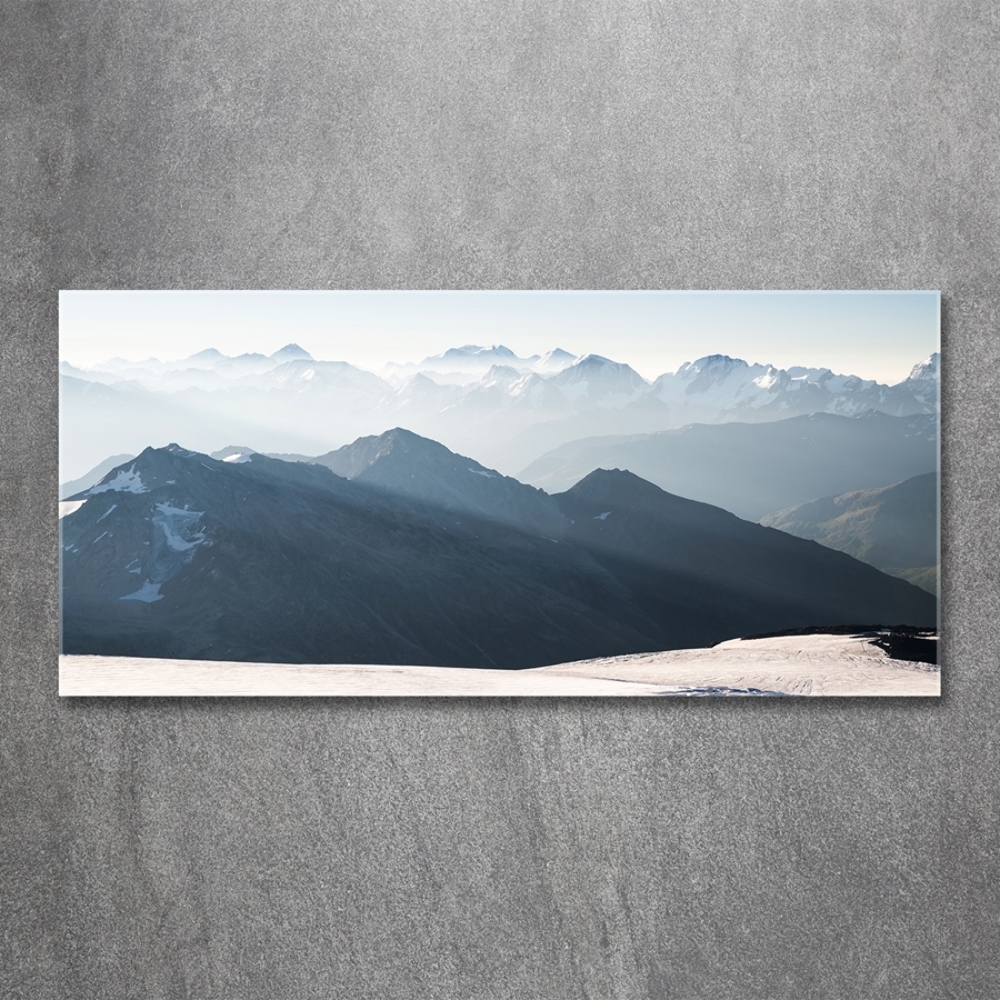 Tableau imprimé sur verre Pics de montagne