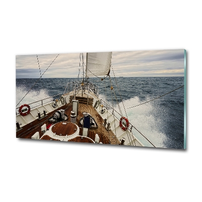 Tableau photo sur verre Voilier en mer