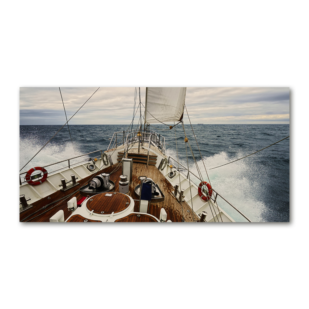 Tableau photo sur verre Voilier en mer