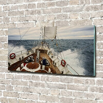 Tableau photo sur verre Voilier en mer