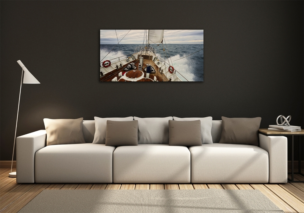 Tableau photo sur verre Voilier en mer