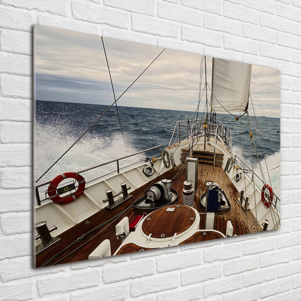 Tableau photo sur verre Voilier en mer