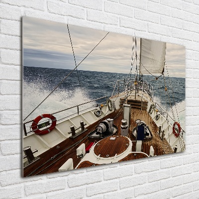 Tableau photo sur verre Voilier en mer