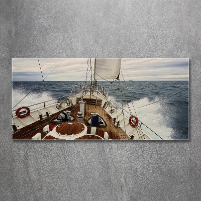 Tableau photo sur verre Voilier en mer