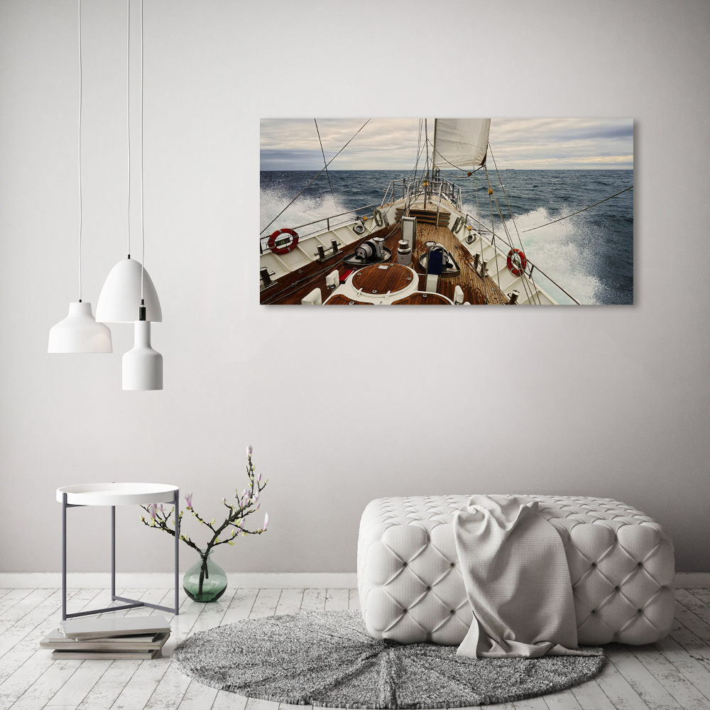 Tableau photo sur verre Voilier en mer